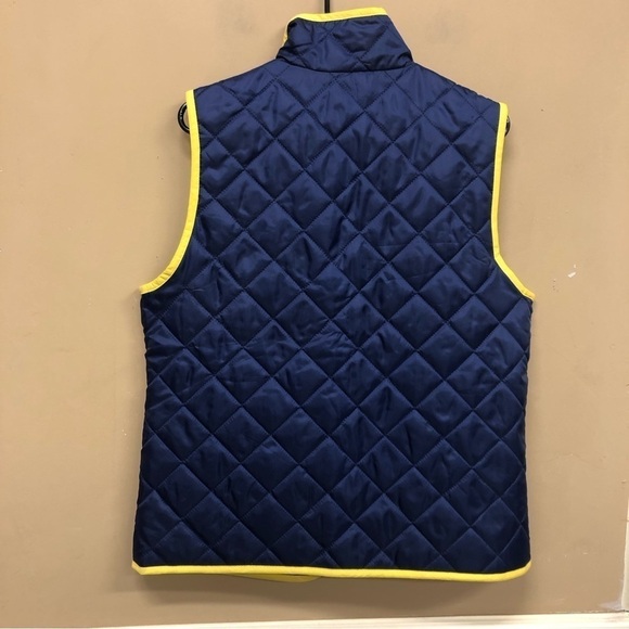 Charleston Threads Blue Quilted Vest With Yellow Piping Size M NWT - Picture 2 of 6